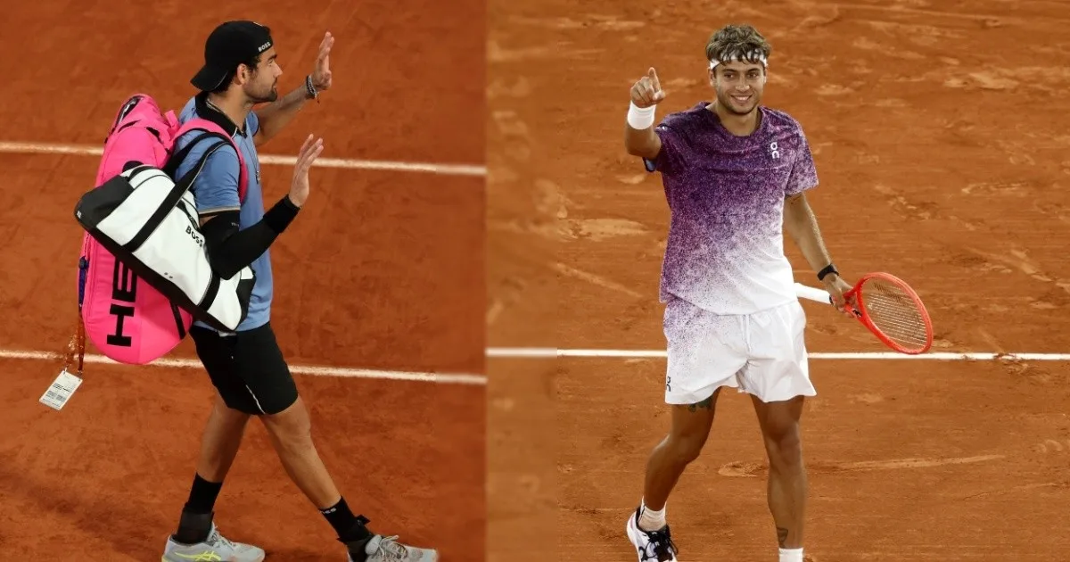 Roland Garros: dos italianos en semifinales tras la victoria de Cobolli y el retiro de Berrettini