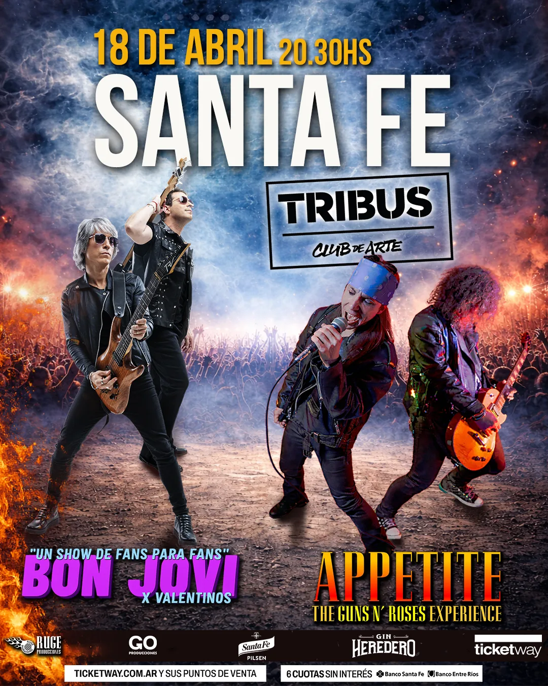 Tributos a Guns N’ Roses y Bon Jovi recorren localidades de Santa Fe